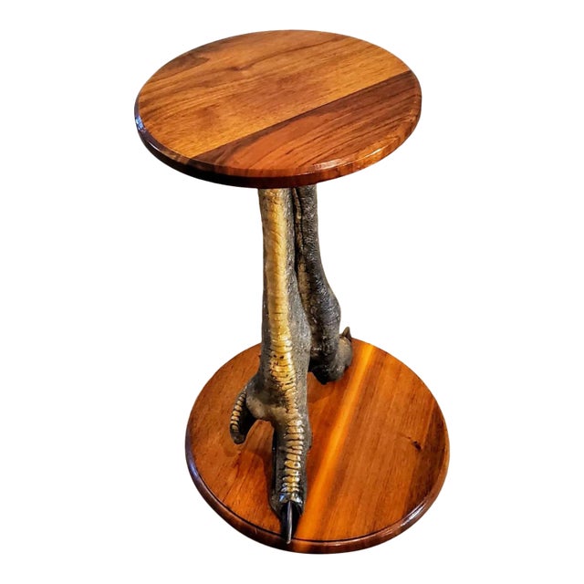 Vintage Ostrich Taxidermy Pedestal Table For Sale
