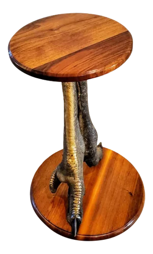 Vintage Ostrich Taxidermy Pedestal Table