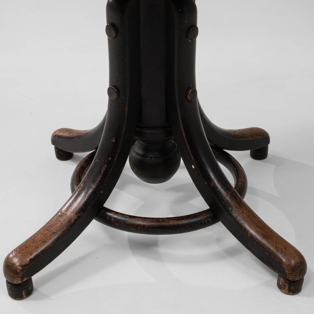 Black 1920s Austrian Industrial Wooden Swivel Stool For Sale - Image 8 of 18