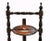 Antique English Victorian-era etagere, barley twist cake or tea stand featuring three circular inlaid shelves.