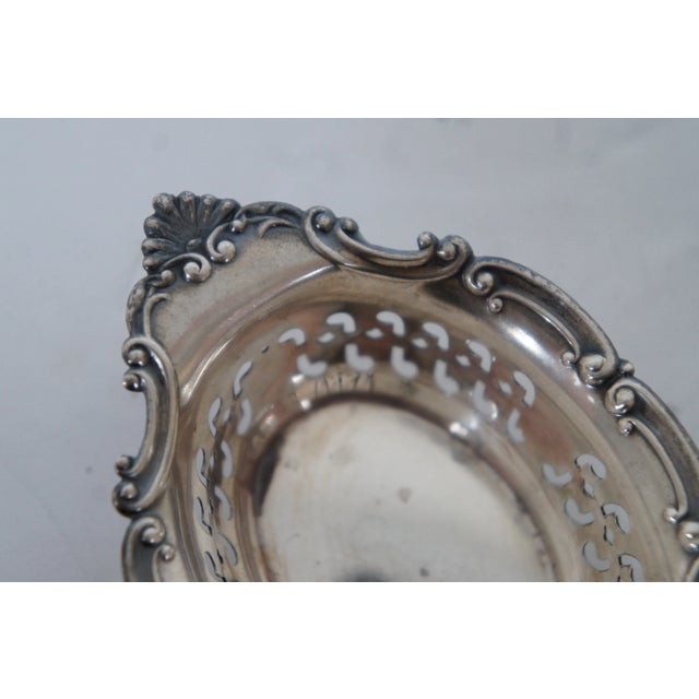 Silver Vintage Gorham Sterling Silver 4780/3 Reticulated Scalloped Nut Bone Dish For Sale - Image 8 of 12