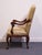 Wood Henredon Furniture Solid Mahogany Louis XV French Provincial Upholstered Accent Arm Chair For Sale - Image 7 of 14