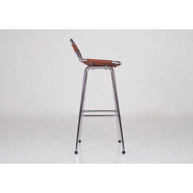 1970s Vintage Leather Bar Stool, 1970s For Sale - Image 5 of 12