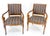Pair of Regency Style Carved Open Arm Fireside Lounge Chairs Stripe Upholstery For Sale - Image 14 of 18