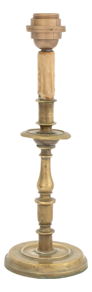 Brass Candlestick Mounted as a Table Lamp