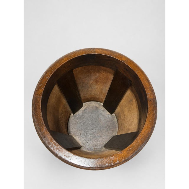 English Leather, Mahogany and Brass Studded Waste Paper Basket, C. 1900–1930 For Sale In Providence - Image 6 of 8
