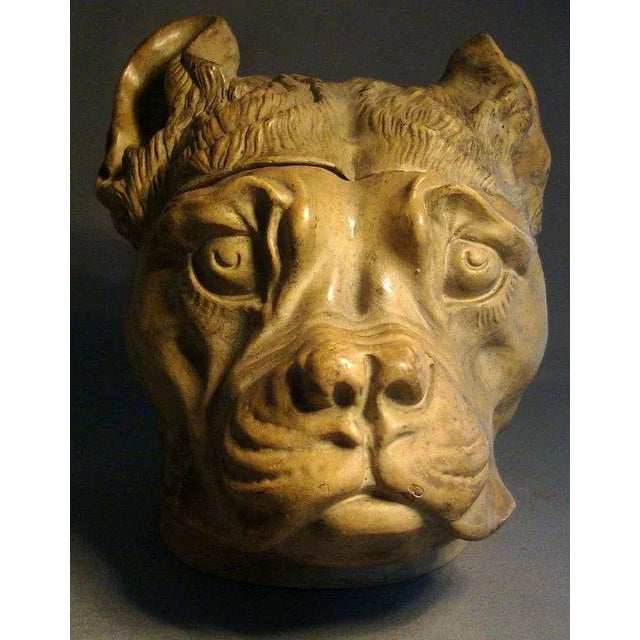 English 19th Century English Boxer or Bull Dog Ceramic Tobacco Jar or Box For Sale - Image 3 of 8