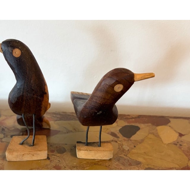Mid 20th Century Vintage Hand Carved and Painted Wooden Birds, Folk Art For Sale - Image 5 of 6