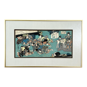 Vintage Framed Utagawa Kuniyoshi Japanese Print