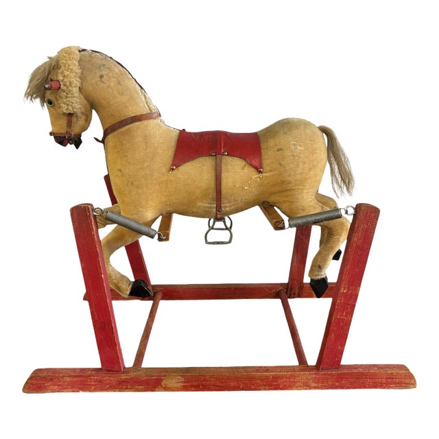 Antique Early 20th Century Spring Mounted Child's Rocking Horse, Circa 1920 For Sale