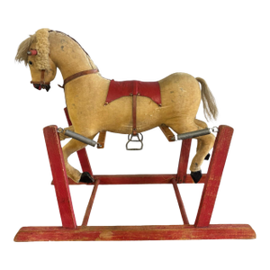 Antique Early 20th Century Spring Mounted Child's Rocking Horse, Circa 1920