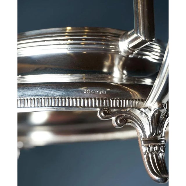 Silver Art Nouveau Silver Jardinière with Waved Glass Liner, Germany, 1900s For Sale - Image 8 of 9