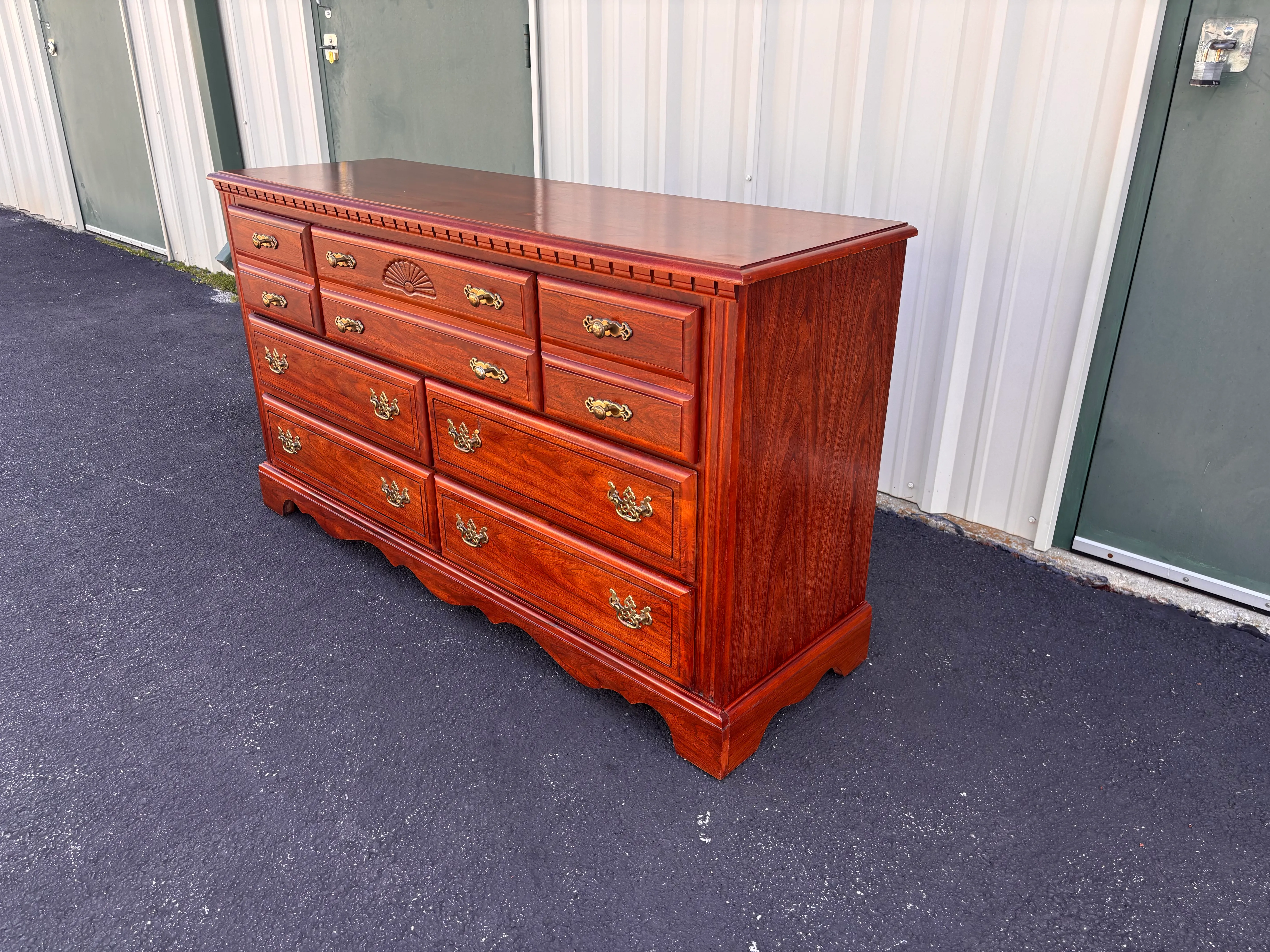 white christmas dresses BROYHILL BRASILIA DRESSER WITH 9 DRAWERS & MIRROR main image 0
