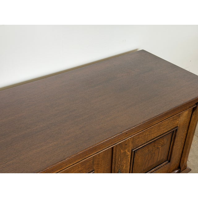 Mid-Century Modern Stained Oak Sideboard by Henning Kjærnulf, Denmark, 1960s For Sale - Image 11 of 12