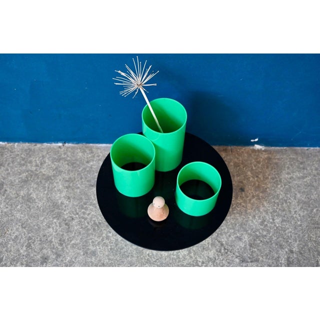 Plastic Pedestal Table in Green Acrylic Glass, 1980s For Sale - Image 7 of 11