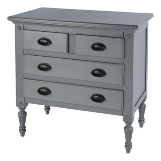 Easterbrook 31.5 in. W Rectangular Wood 4 Drawer Accent Chest, Gray Finish For Sale