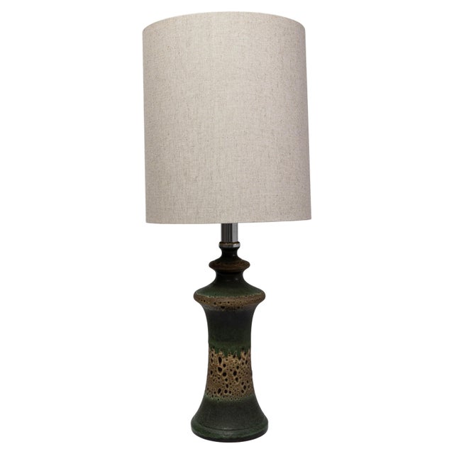 1960s German Green Ceramic Table Lamp For Sale - Image 16 of 18