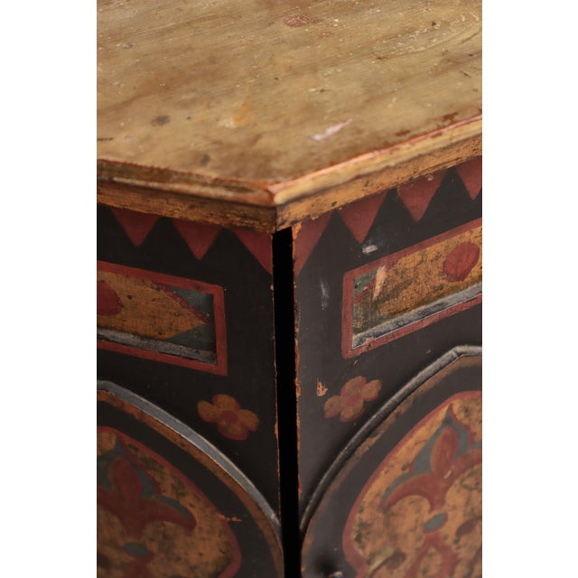 Antique Scandinavian Column Cabinet with Hand-Painted Decor For Sale - Image 11 of 16