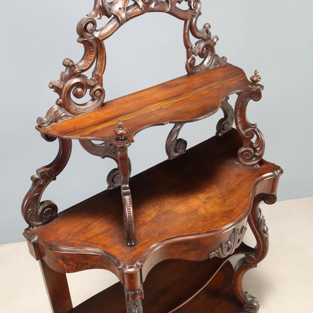Wood Italian Walnut Shelf from Luigi Filippo, 1800s For Sale - Image 7 of 11