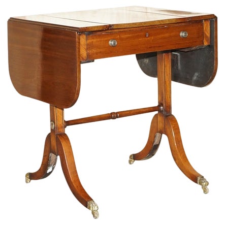 Antique Regency Extending Sofa Table with Chess Board, 1810s For Sale