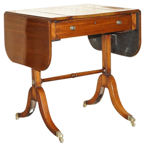 Antique Regency Extending Sofa Table with Chess Board, 1810s