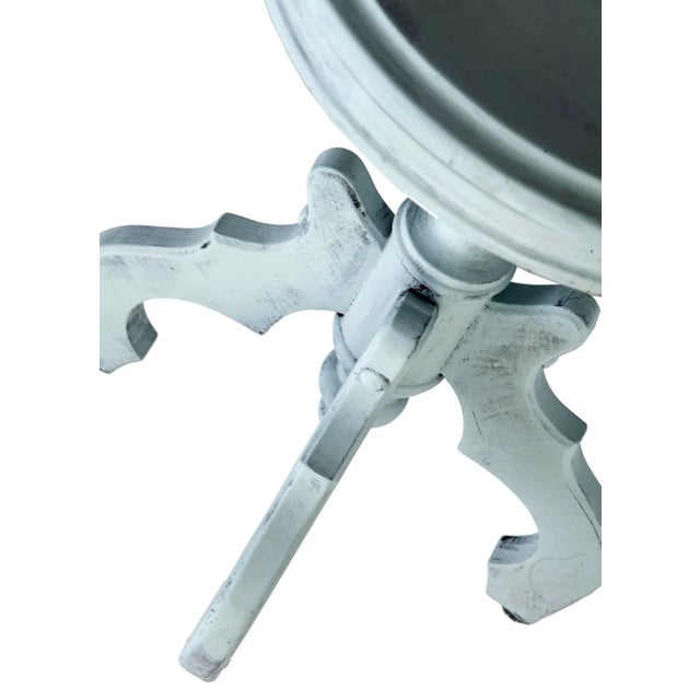 1990s Light Blue Pedestal Stool For Sale In Los Angeles - Image 6 of 6