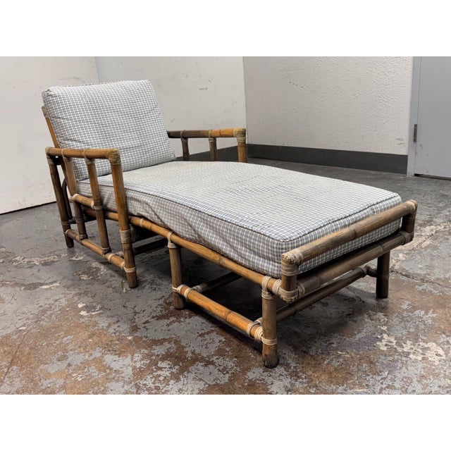 Contemporary McGuire Furniture Bamboo Chaise Lounge, Circa 1970's For Sale - Image 3 of 12