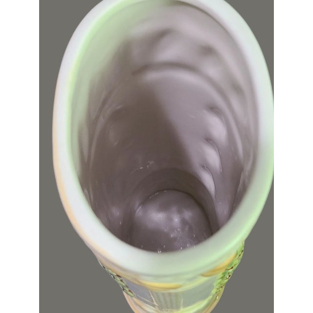 Yellow Vintage Italian Majolica Ceramic Oval Pasta Storage Canister Artichoke Top For Sale - Image 8 of 9