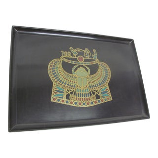 Vintage Couroc of Monterey Egyptian Revival Serving Tray For Sale