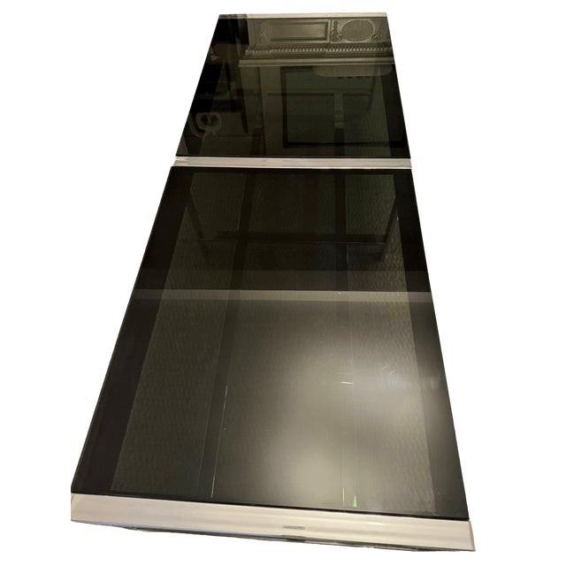 Milo Baughman for Thayer Coggin Mid-Century Modern Chrome & Smoked Glass Coffee Table With Walnut Detail, 1960s–70s For Sale - Image 4 of 10