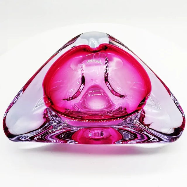 Vintage Pink Triangular Ashtray in Murano Glass, 1960s For Sale - Image 6 of 9