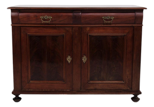 Low Sideboard with Fixed Shelves in Mahogany