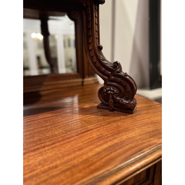 Late 19th Century Late 19th Century French Louis XVI-style Buffet À Deux Corps Two-Piece Cabinet For Sale - Image 5 of 11