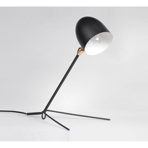 Mid-Century Modern Black Cocotte Table Lamp in Aluminum, Brass and Steel by Serge Mouille For Sale - Image 4 of 10