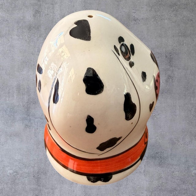 Late 20th Century Vintage Dalmatian Dog Head Ceramic Salt Pepper Shaker Figurine Single For Sale - Image 5 of 8