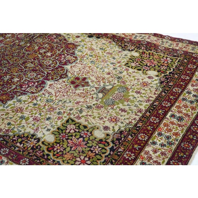 Red Antique Lavar Kerman Rug 3'8'' x 6'9'' For Sale - Image 8 of 10