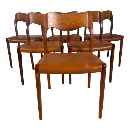 Model 71 Chairs by Niels Otto Møller, 1960s, Set of 6 For Sale