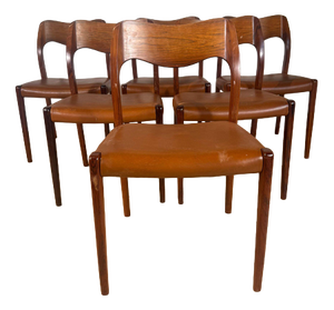 Model 71 Chairs by Niels Otto Møller, 1960s, Set of 6