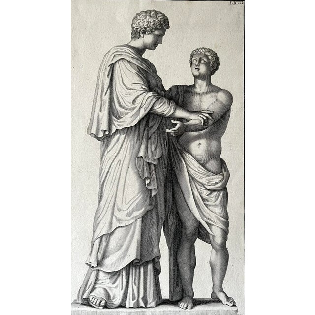 Original Italian Antique Engraving Print of Roman Statuary by Domenico De Rossi Published Rome 1704 For Sale - Image 4 of 6