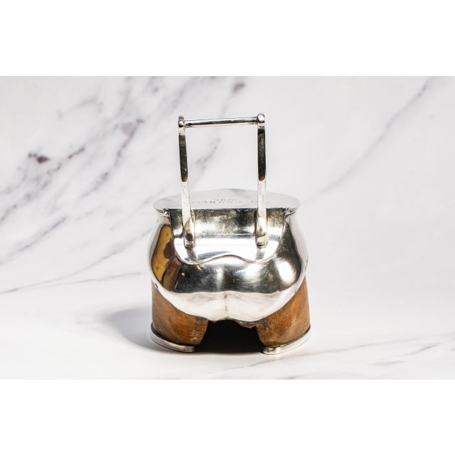 Silver English Victorian Antique Sterling Silver Horse Theme Equestrian Desk Inkwell Pen Stand Paperweight Rustic Country Decor For Sale - Image 8 of 18