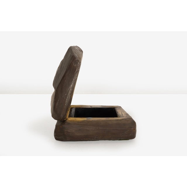 Dark Green 1960s Paul Evans Sculpted Bronze Resin Hinged Box For Sale - Image 8 of 13