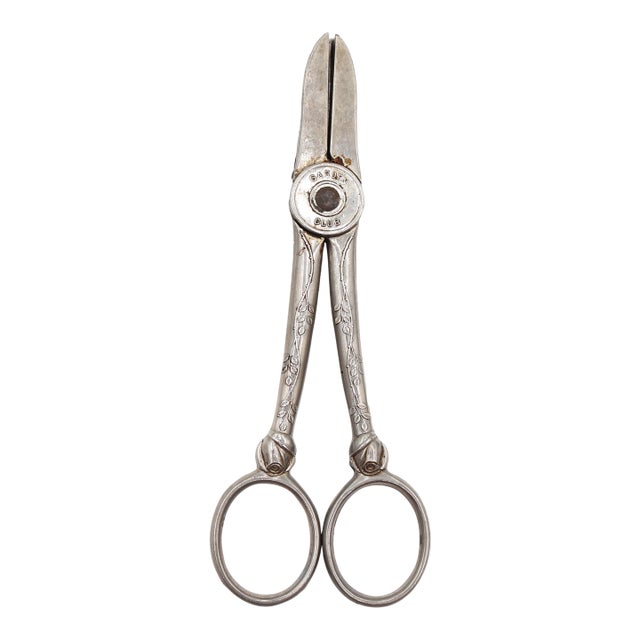1950s Clauss Cutlery Garden Club Silver Plated Shears For Sale