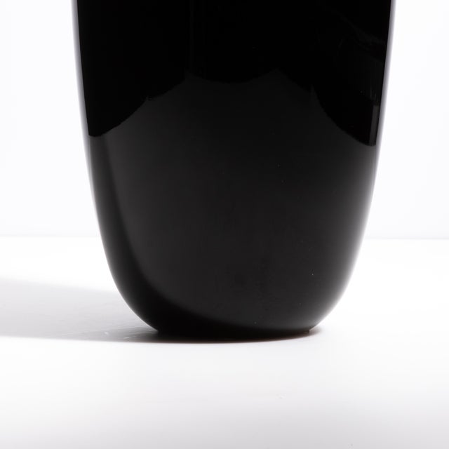 Glass Hand Blown Murano Poker Vase in Onyx Black For Sale - Image 7 of 8