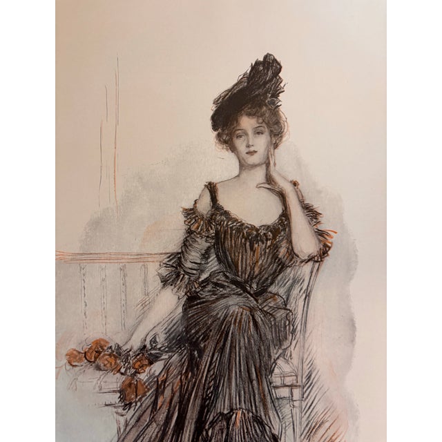 American Beauties by Albert Sterner Original published lithograph (offset). Signed in plate by artist. Published in 1908....