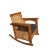 Wood American Arts and Crafts Caned Oak and Leather Armchair and Rocker C. 1910 For Sale - Image 7 of 7
