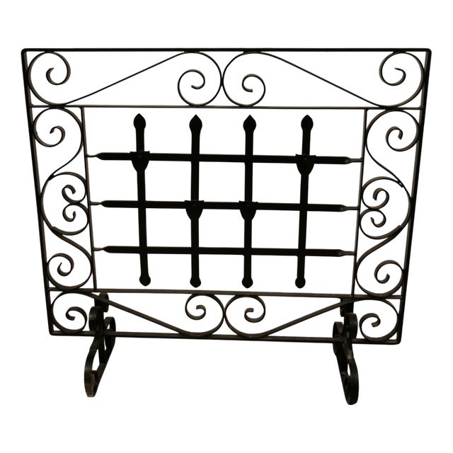 Wrought Iron Fire Screen, 1930s For Sale