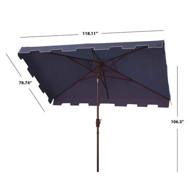 Contemporary Zimmerman 6.5x10 Rectangle Umbrella - Navy/White For Sale - Image 3 of 3