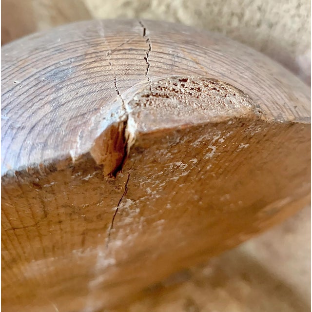 Brown 19th Century Antique English Turned Wood Staircase Newel Finial For Sale - Image 8 of 12