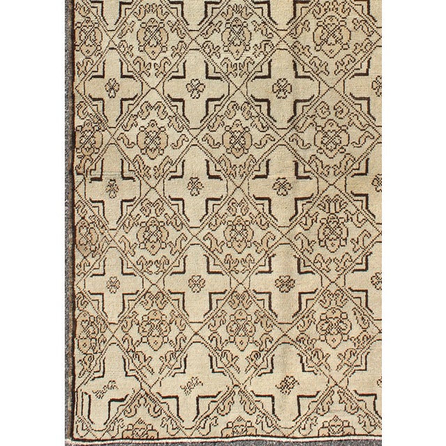 Vintage Oushak Rug With Modern Transitional Design in Dark Brown and Taupe For Sale - Image 4 of 8
