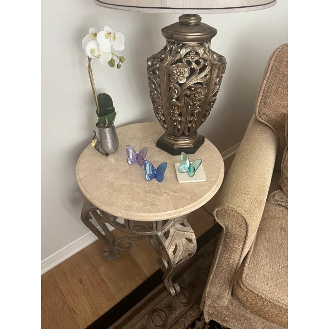 2020s End Table, Round Rot Iron For Sale - Image 5 of 6